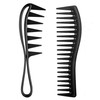 2 Pack Wide Tooth Styling Combs Detangle And Style Curly Wet Thick Hair Professional Salon And Home Use For Women And Men Black