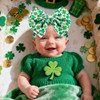 Lanmerry 7 Large St. Patrick S Day Headband For Baby Girls Green Baby Bow St Patricks Day Hair Accessories For Infants Shamrock Headbands