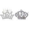 2 Pcs Princess Crown Rhinestone Tiara Hair Comb Crystal Hair Clip Mini Hair Decorations For Teens Toddlers
