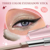 Aoazxbb 3 Colors Gradient Eyeshadow Stick Cream Eye Shadow Sticks 01