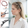 Lekgavd 2 Pcs Hairpin Braided Headband Double Layer Headband With Clips Non Slip Toothed Weave Bang Clip Headbands For Women Hair