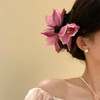 Rannyrena Artificial Flower Hair Claw Clips For Women Large Hawaiian Orchid Non Slip Hair Barrettes For Beach Seaside Party Tropical Flower