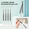 Euphily 4 Pcs Waterline Eyeliner Pencil Set Waterproof Matte Eyeliner Pens Smooth And Long Lasting Gel Cream Eye Liner Pencils Kit Makeup