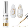 Rarjsm Metallic Nail Art Gel Liner Bronze Gold Mirror Chrome 3D Effect Gel Nail Polish 8Ml Build In Thin Brush Metal Painted Drawing Striper