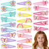 Hanaive 24 Pcs Rainbow Hair Clips For Girls Kids Hair Barrettes Butterfly