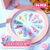 Hanaive 24 Pcs Rainbow Hair Clips For Girls Kids Hair Barrettes Butterfly