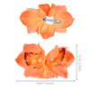 Vividsun Hawaiian Flower Hair Clips Artificial Orchid Flower Hair Clip For Vacation Beach Party Hawaiian Wedding Hair Piece Orange