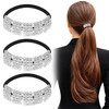 3Pcs Pony Tails Hair Ties Crystal Ponytail Holders Hair Ties Silver
