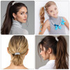 3Pcs Pony Tails Hair Ties Crystal Ponytail Holders Hair Ties Silver