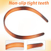 Jjunw 2 Pcs Plastic Headband Tortoise Shell Headband With Teeth Brown Black Plastic Headbands Headband For Women Non Slip Hair Accessories