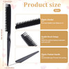 3 Row Rat Tail Styling Comb Set 8 Inch Detangling Parting Hair Comb Black Rat Tail Styling Combs Flexible Hair Stylings Combs For Detangling
