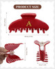 Welrog Red Initial Claw Clip For Women Monogram Acrylic 3.9 In Hair Clips