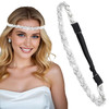 Aprince Rhinestone Headband Women Silver Rhinestone Headpiece Adjustable Crystal Headbands For Women Bling Diamond Headband Thin Elastic
