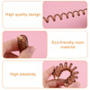 Smallcat 4Pcs Spiral Hair Ties 4 Colors Phone Cord Shape Hair Bands Elastic Rubber Ponytail Holders For Women No Crease Hair Accessories For
