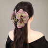 Rannyrena Bohemian Artificial Butterfly Orchid Hair Claw Clips Large Flower Hair Piece Fake Floral Bridal Wedding Hair Accessory For Women