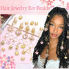 Venofen 36Pcs Pink Crystal Hair Jewelry Butterfly Braids Clips