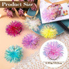 Isslly 12Pcs Colorful Pom Hair Ties Elastic Ponytail Holders For Festivals