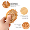 Mini Bamboo Brush For Hair Growth Natural Wooden Massager Brush With Handle Design And Anti Static Round Wood Pins For Scalp And Hair