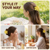 Juroicessry Yellow Flower Shaped Plastic Jaw Clips Anti Scratch Smell Less Hold Tightly Light Clips And Barrettes