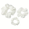 3 Pieces Satin Scrunchies Set For Hair No Crease Elastic Hair Ties For Women And Girls White