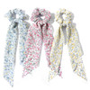 3 Pcs Hair Scarf Scruncheis Chiffon Crushed Flower Bowknot Hair Ties With Ribbon Bunny Ears Elastic Hair Scarf Long Ribbon Ponytail