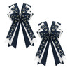 Ftuuo 2 Pcs Equestrian Hair Bow Blue Navy Handmade Horse Show Hair Ties Horse Pendant Equestrian Show Bowknot Hair Bow Accessories For
