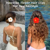 6Pcs Hawaiian Flower Hair Clips For Women 3.5 Inch Artificial Tropical Flower Clips Hibiscus Hair Clip Hair Accessories For Beach Vacation
