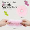 Ygdz 4Pcs Pink Pom Pom Hair Ties Furry Faux Rabbit Fur Light Pink Scrunchies Hair Ties Ponytail Holders Hair Accessories For Girls Women