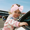Yanjie 2Pcs 6 Light Pink Bows For Baby Girls Checkered Headband Black Bow Infants Toddler Hair Accessories Newborn Headbands Hair Bow Baby