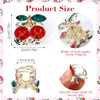 8 Pcs Mini Cherry Hair Clips Mini Summer Fruit Hairs Claw Clips Non Slip Cherry Cute Hair Clip Decorative Rhinestone Fairs Accessories For