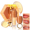Honey Hydrating Lip Oil Cute Lip Gloss Keychain Clear Lip Oil For Women Lip Gloss Flavoring Oil With Vitamin E Moisturized Shiny Lips For