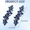 2Pcs Blue Hair Barrettes For Women Rhinestone Clips With Premium Crystal Jewelry Accessories For Women With Thin Thick Hair Secure Grip For