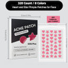 Viviyoo 320 Count Heart And Star Face Stickers Colorful Hydrocolloid Blemish Covers For Skin 8 Vibrant Colors Cute Facial Decorations