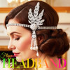 Gortin 1920 S Flapper Headband Leaf Rhiestones Headpiece Pearl Tassel Headdress Head Bands Bridal Flapper Hair Accessories Head Chain For