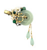 Chinese Lucky Jade Hairpin Women Vintage Tassel Hair Clip Hanfu Accessories Antique Cosplay Hair Clip Gift