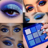 Amy S Diary Blue Eyeshadow Palette Eye Shadow Makeup Navy Blue Eyeshadow Shiny Sparkle Shimmer Glitter Eyeshadow Waterproof Pallete Royal