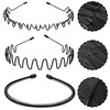 Metal Headband For Men Zigzag Wire Headband Non Slip Adjustable 3 Pack