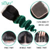 Sexay Green Lace Closure Body Wave Brazilian Virgin Human Hair Extensions Ombre Free Part Closure Pre Plucked With Baby Hair For Black Women