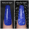 Rarjsm Reflective Glitter Gel Polish Royal Blue Sparkle Iridescent Rainbow Shimmer Dark Blue Nail Polish 7.5Ml Soak Off Sparkle Flash Disco