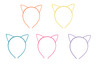 Sowaka 5 Pcs Cat Ear Headband Plastic Cute Multi Color Hair Bands Hair Hoops Headwear Accessories For Women Birthday Parties Decoration