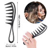 Wllhyf 2 Piece Wide Tooth Comb Hair Styling Accessories Black Durable