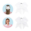 Wrnzl Cheer Bows For Cheerleaders Cheerleading Bows 2 Pcs 8 Inch Large White Hair Bow Scrunchies Ribbon Ties School Sports Softball
