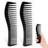 All Purpose Hair Grooming Set 2 Pack Double Sided Barber Combs 7.2 Inch Plastic For Men And Women Wide And Fine Tooth For Professional