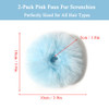 2Pcs Blue Furry Hair Elastics Ties Fur Hair Scrunchies For Girls Women