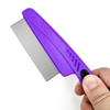 Elfskik Stainless Steel Fine Tooth Dandruff Comb Professional Dandruff Remover Multifunctional Hair Grooming Comb For Kids And Adults Purple