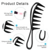 Wide Tooth And Large Texture Comb With Shark Teeth Design Durable Plastic Anti Static Shower Comb For Wet Hair Waves Wigs Professional
