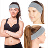 Mabor 3Pcs Non Slip Headbands Soft Elastic Head Bands For Women Girls Stretchy Sweat Wide Headband For Yoga Workout Sports White Black Grey
