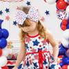 Lanmerry 4Th Of July Toddler Nylon Headbands Large Patriotic Star Bows Hair Accessories For Newborn Infant And Baby Girls