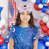 Lanmerry 4Th Of July Toddler Nylon Headbands Large Patriotic Star Bows Hair Accessories For Newborn Infant And Baby Girls