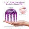 Foretic 2 Pcs Handmade Bright Violet Wide Tooth Comb Small Professional Hair Detangling Comb For Wet And Dry Hair Suitable For Long And